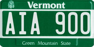 VT license plate AIA900