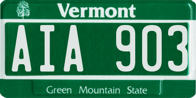 VT license plate AIA903