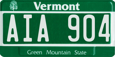 VT license plate AIA904