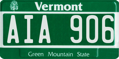 VT license plate AIA906
