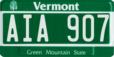 VT license plate AIA907