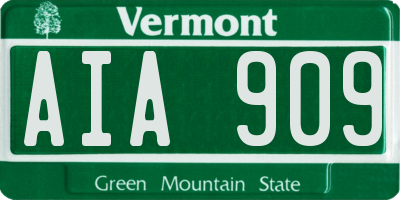 VT license plate AIA909