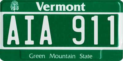 VT license plate AIA911