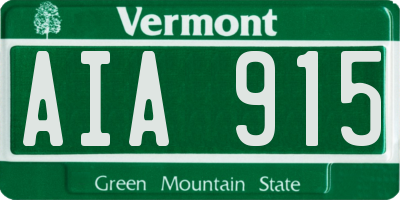 VT license plate AIA915
