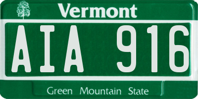 VT license plate AIA916