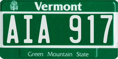 VT license plate AIA917