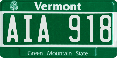 VT license plate AIA918
