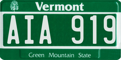 VT license plate AIA919