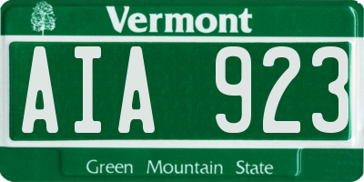 VT license plate AIA923