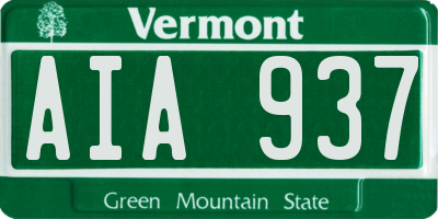 VT license plate AIA937