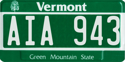 VT license plate AIA943