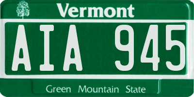 VT license plate AIA945