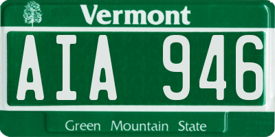 VT license plate AIA946