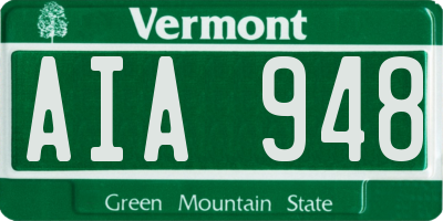 VT license plate AIA948
