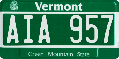 VT license plate AIA957