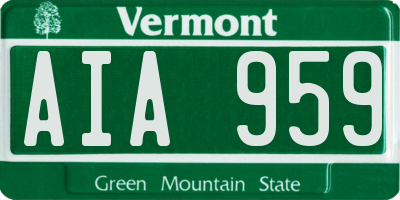 VT license plate AIA959