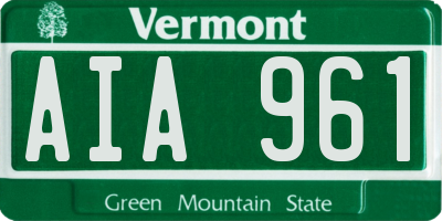 VT license plate AIA961