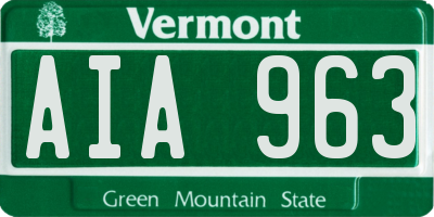 VT license plate AIA963