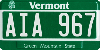 VT license plate AIA967