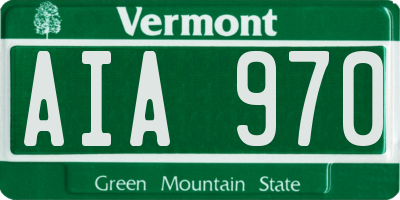 VT license plate AIA970