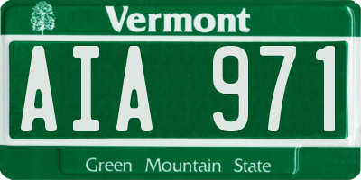 VT license plate AIA971