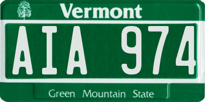 VT license plate AIA974