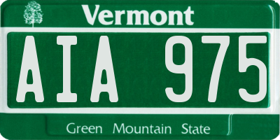 VT license plate AIA975