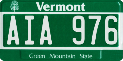 VT license plate AIA976