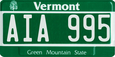 VT license plate AIA995