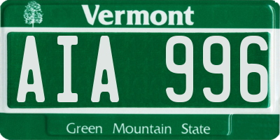 VT license plate AIA996
