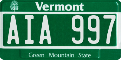 VT license plate AIA997