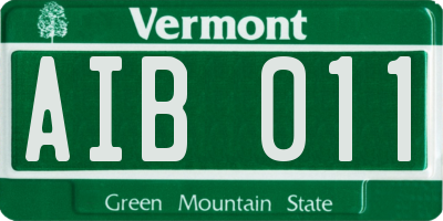 VT license plate AIB011