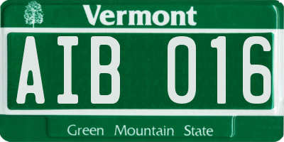 VT license plate AIB016