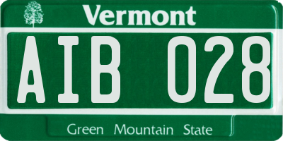 VT license plate AIB028