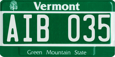 VT license plate AIB035