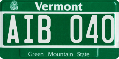 VT license plate AIB040