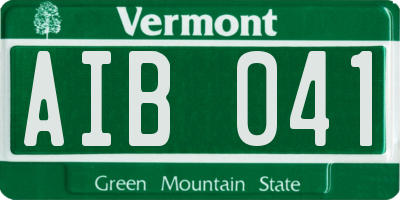 VT license plate AIB041