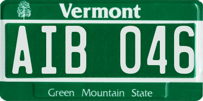 VT license plate AIB046