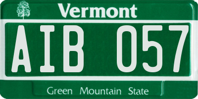 VT license plate AIB057