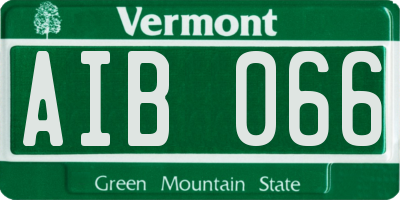 VT license plate AIB066