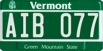 VT license plate AIB077