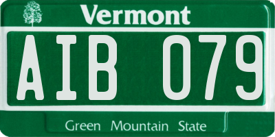 VT license plate AIB079