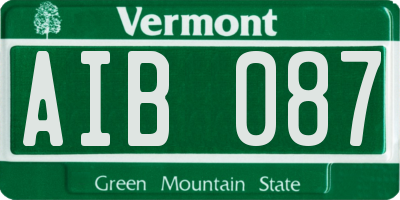VT license plate AIB087