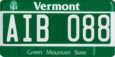 VT license plate AIB088