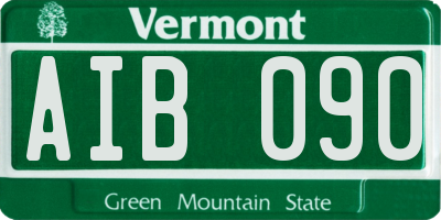 VT license plate AIB090