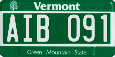VT license plate AIB091