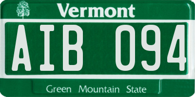 VT license plate AIB094