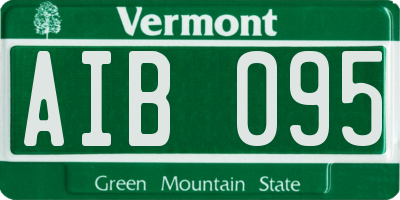 VT license plate AIB095