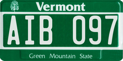 VT license plate AIB097