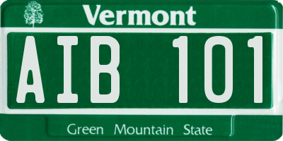 VT license plate AIB101